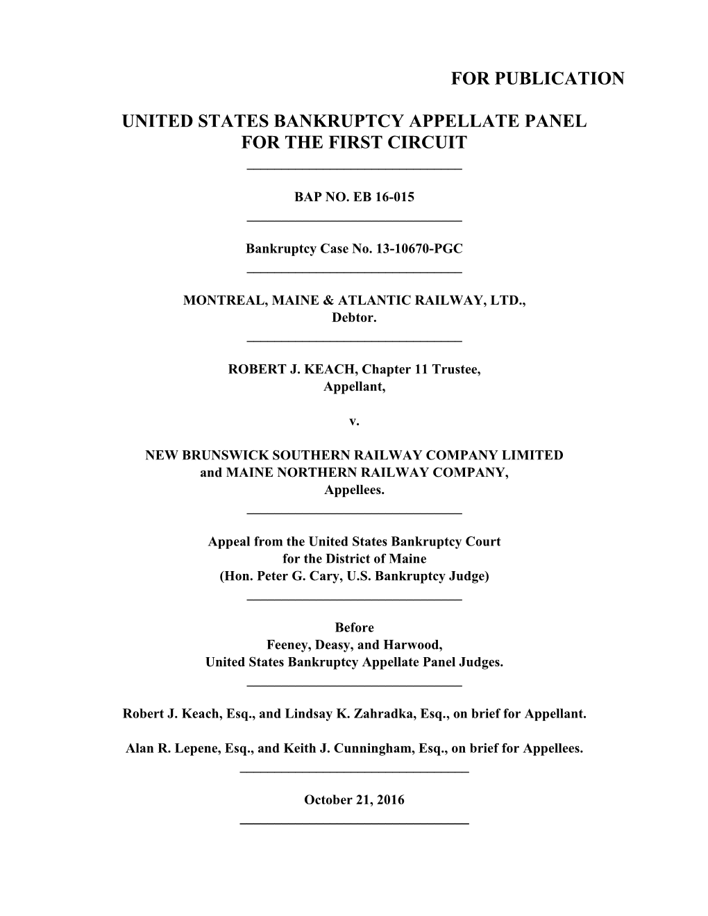 For Publication United States Bankruptcy Appellate