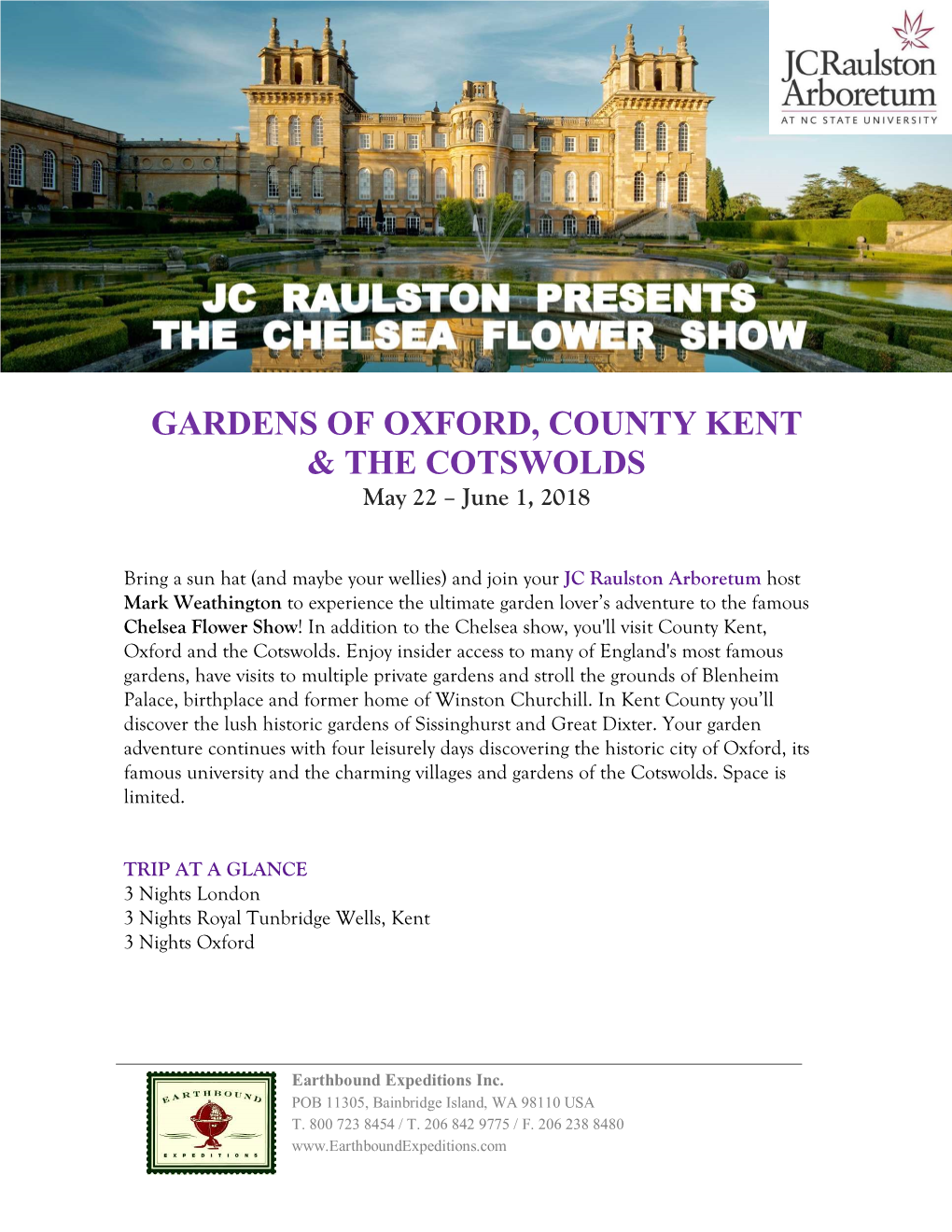 Gardens of Oxford, County Kent & the Cotswolds