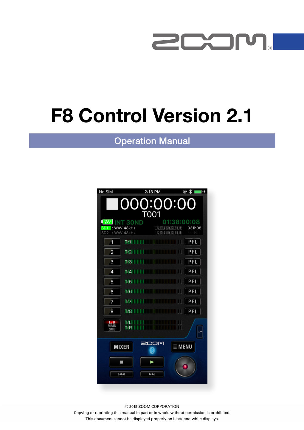 F8 Control Version 2.1 Operation Manual