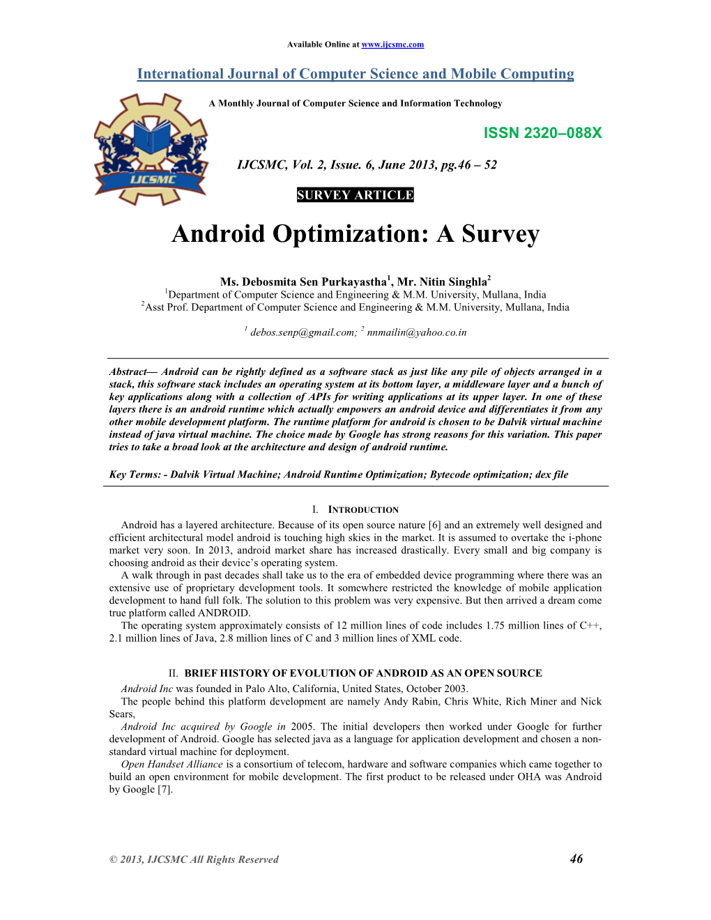 Android Optimization: a Survey