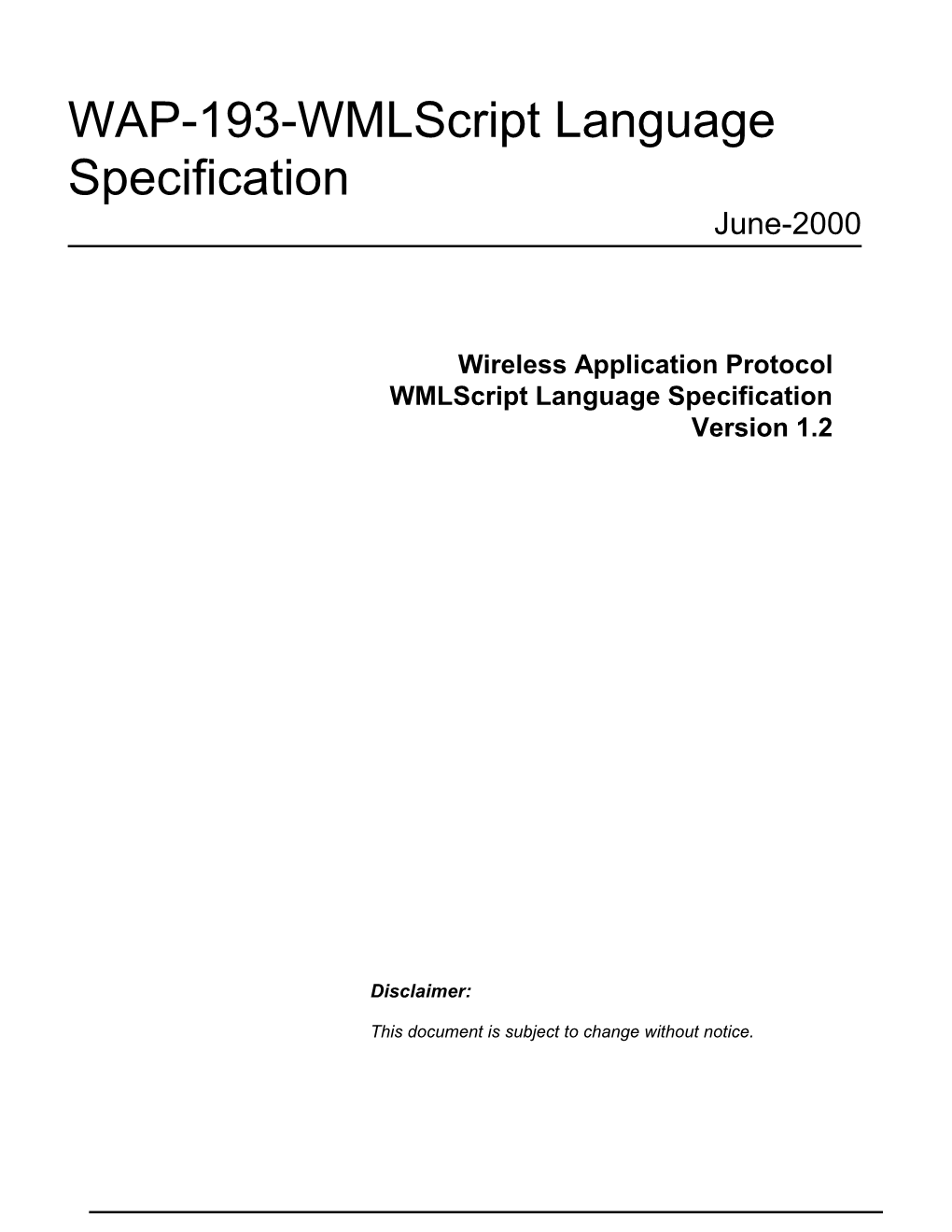 WAP-193-Wmlscript Language Specification June-2000