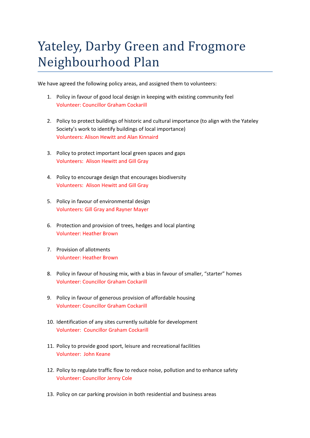 YDF Draft Neighbourhood Plan V1.01