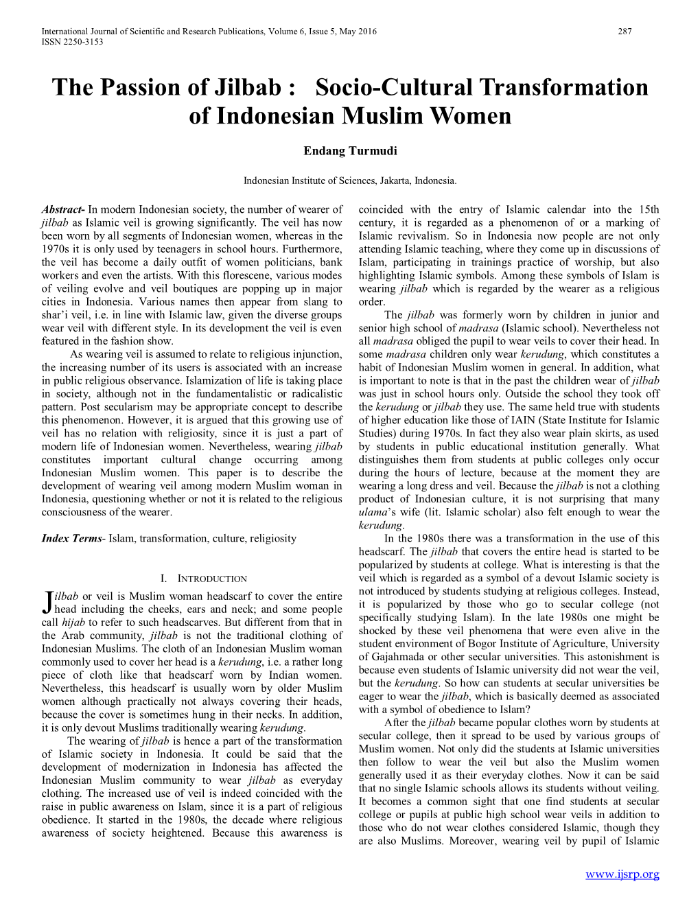 Socio-Cultural Transformation of Indonesian Muslim Women