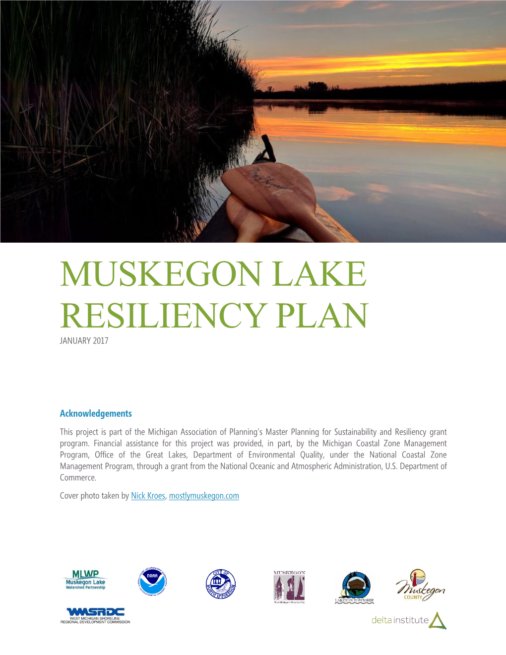 Muskegon Lake Resiliency Plan January 2017