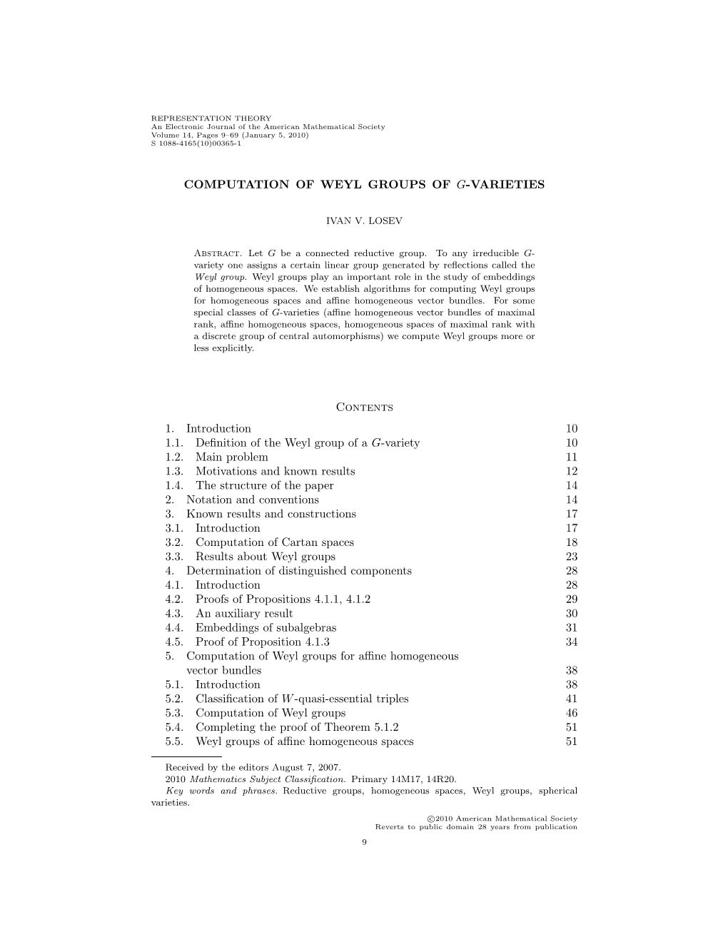 Computation of Weyl Groups of G-Varieties