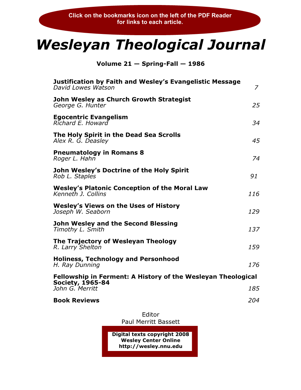 Wesleyan Theological Journal