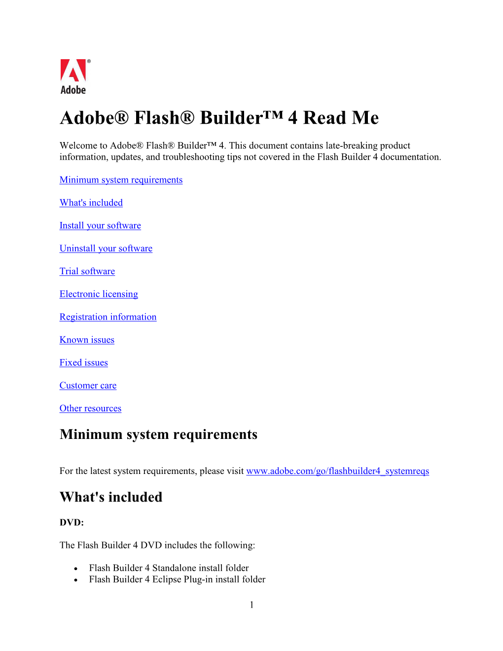 Adobe Flash Builder 4.0.1 Read Me