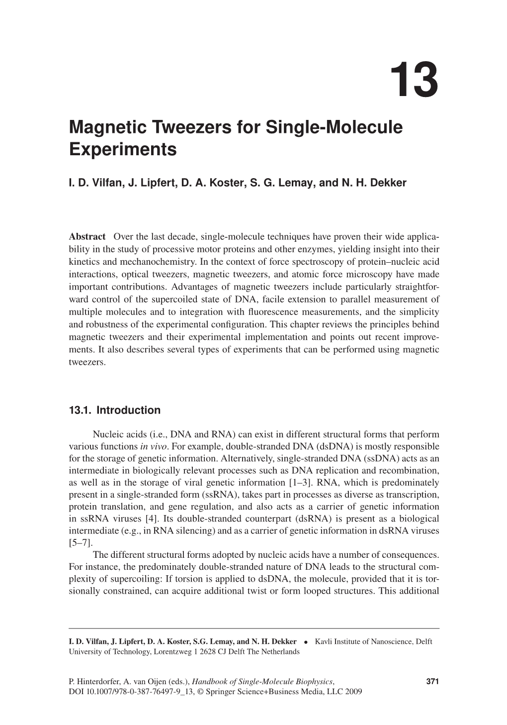 Magnetic Tweezers for Single-Molecule Experiments