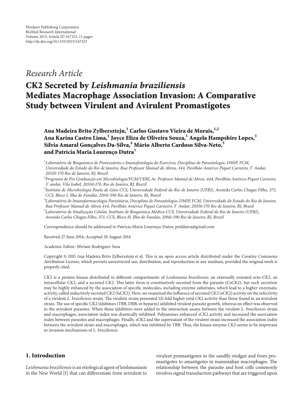 Mediates Macrophage Association Invasion: a Comparative Study Between Virulent and Avirulent Promastigotes