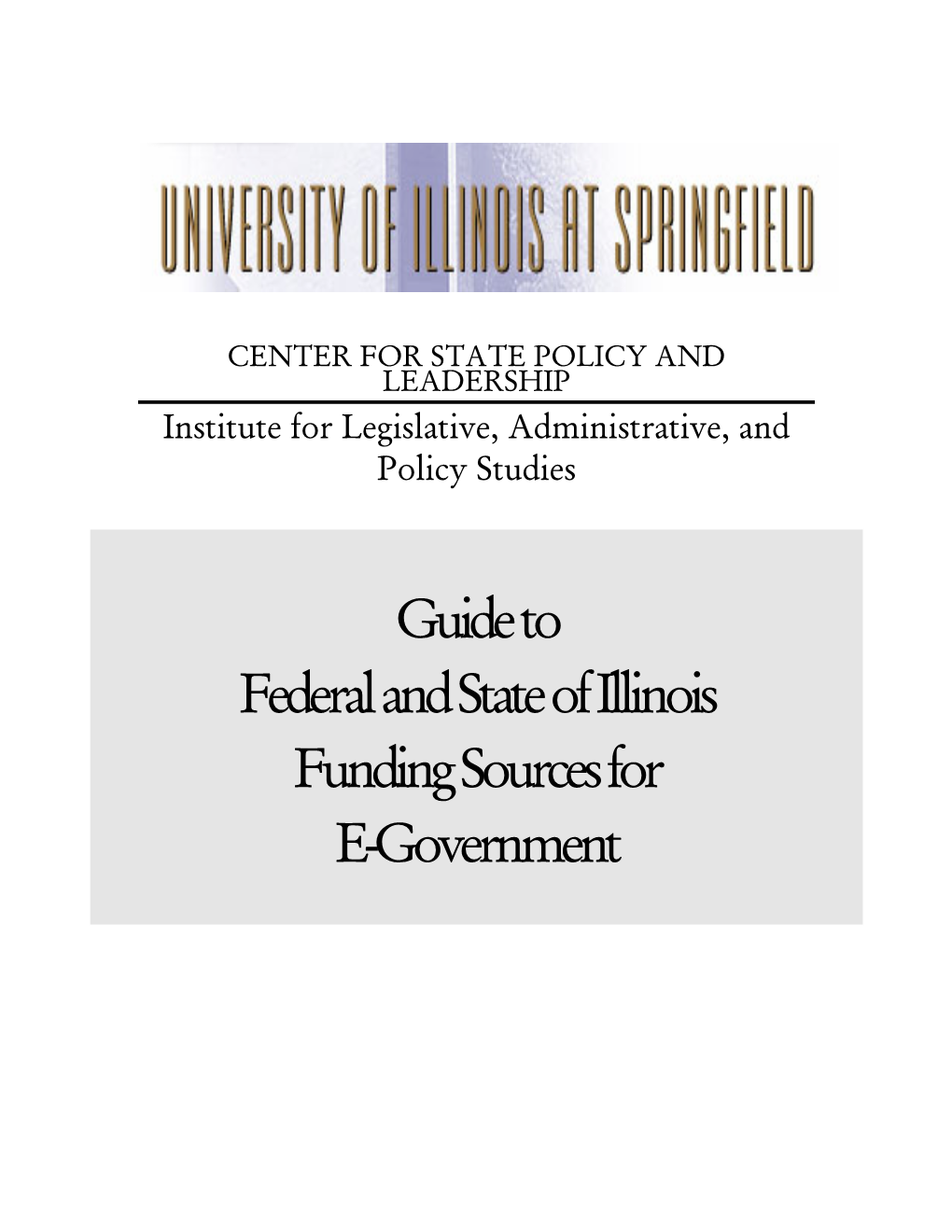 E-Government Funding Sources