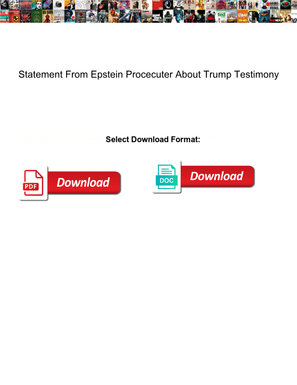 Statement from Epstein Procecuter About Trump Testimony