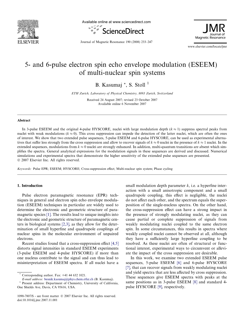 5- and 6-Pulse Electron Spin Echo Envelope Modulation (ESEEM) of Multi-Nuclear Spin Systems