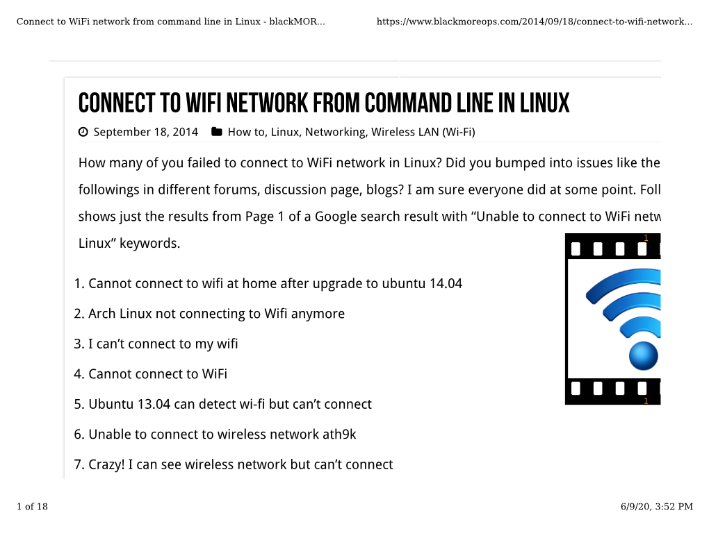Connect to Wifi Network from Command Line in Linux - Blackmor