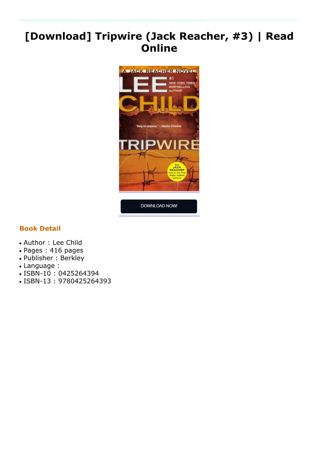 Tripwire (Jack Reacher