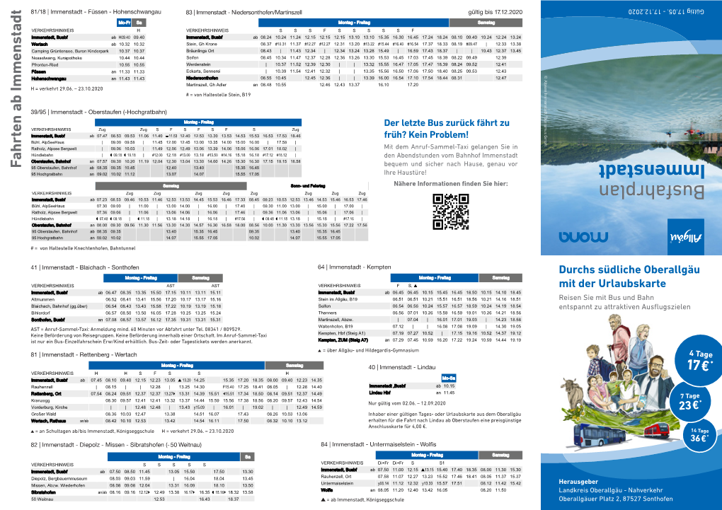 Busfahrplan Immenstadt