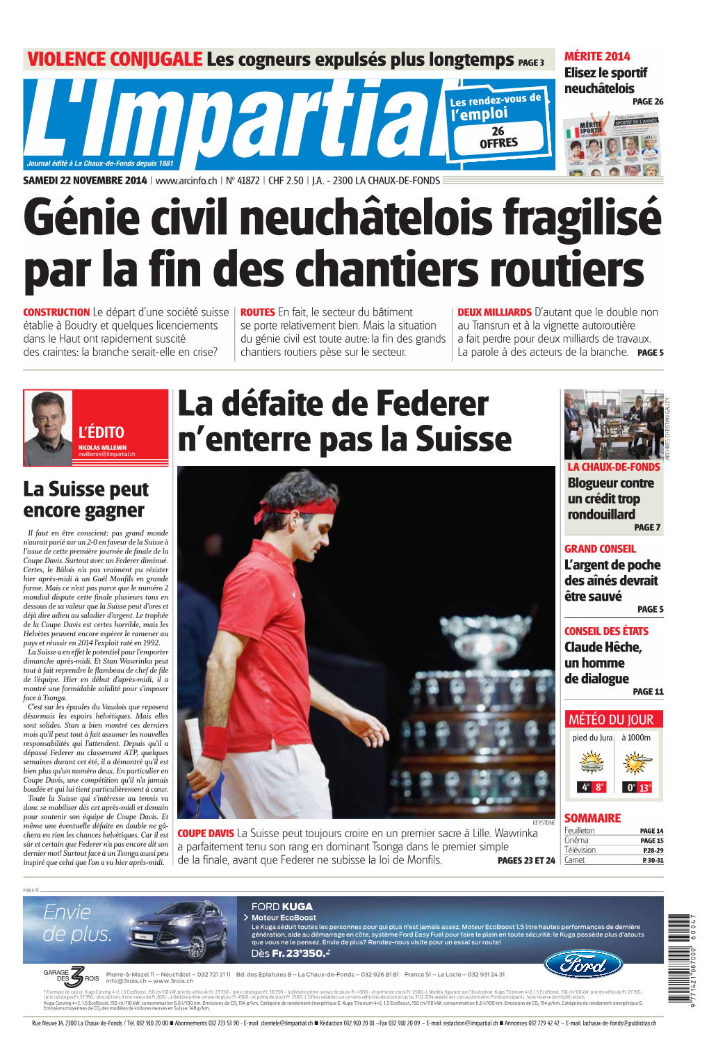 La Défaite De Federer N'enterre Pas La Suisse