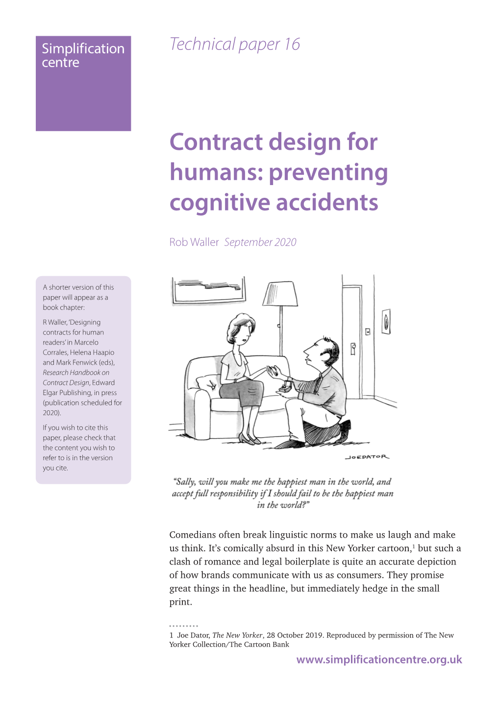 Contract Design for Humans: Preventing Cognitive Accidents