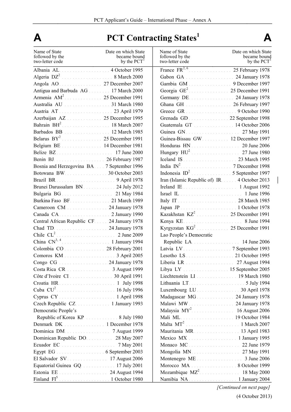 PCT Applicant's Guide – International Phase – Annex A