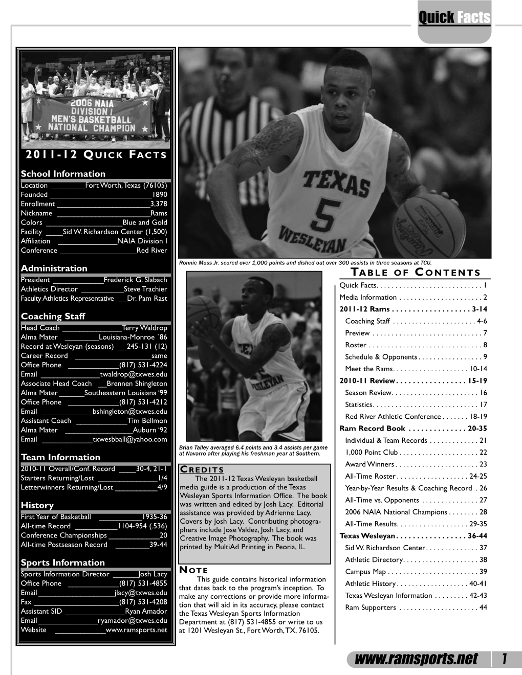 Texas Wesleyan Basketball All-Time Roster
