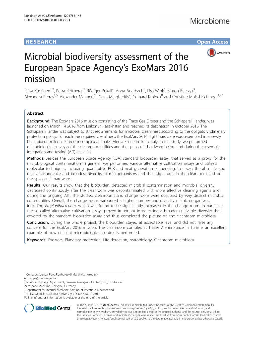 Microbial Biodiversity Assessment of The