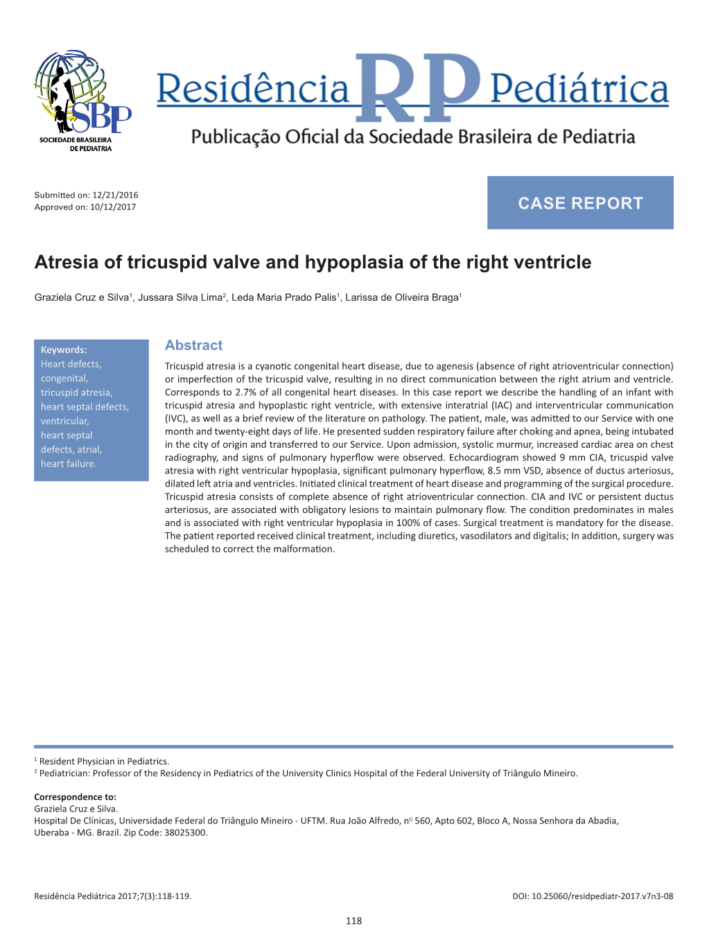 Atresia of Tricuspid Valve and Hypoplasia of the Right Ventricle