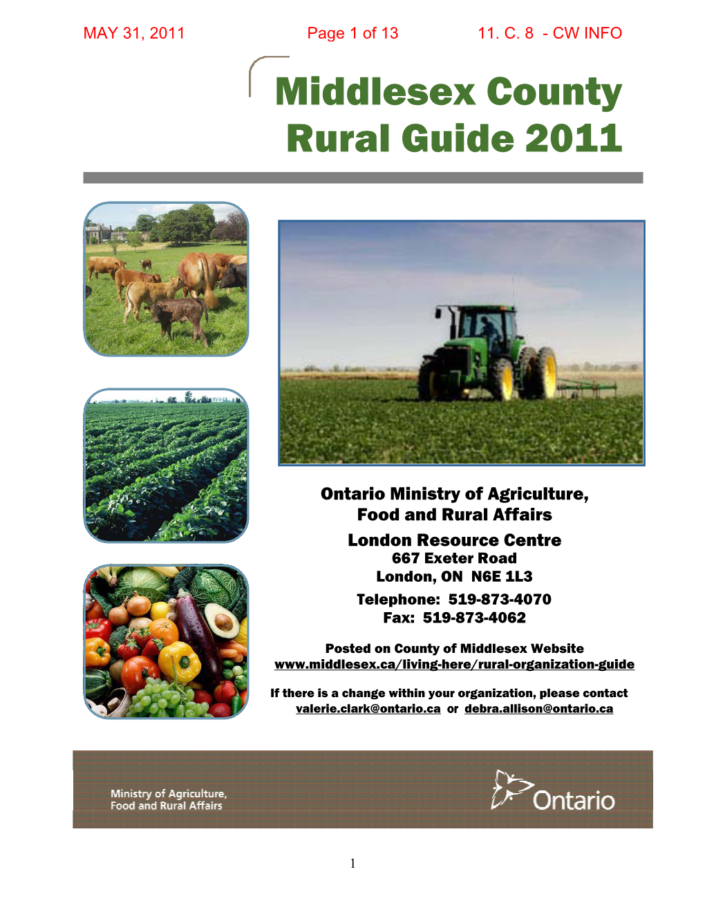 Middlesex County Rural Guide 2011