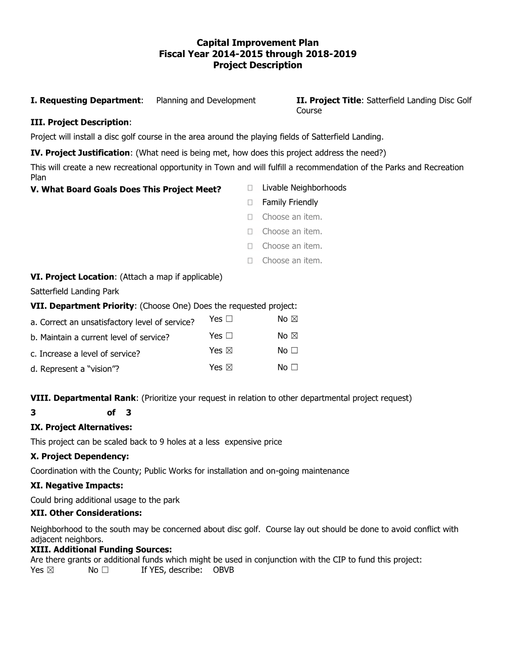 Planning and Development II