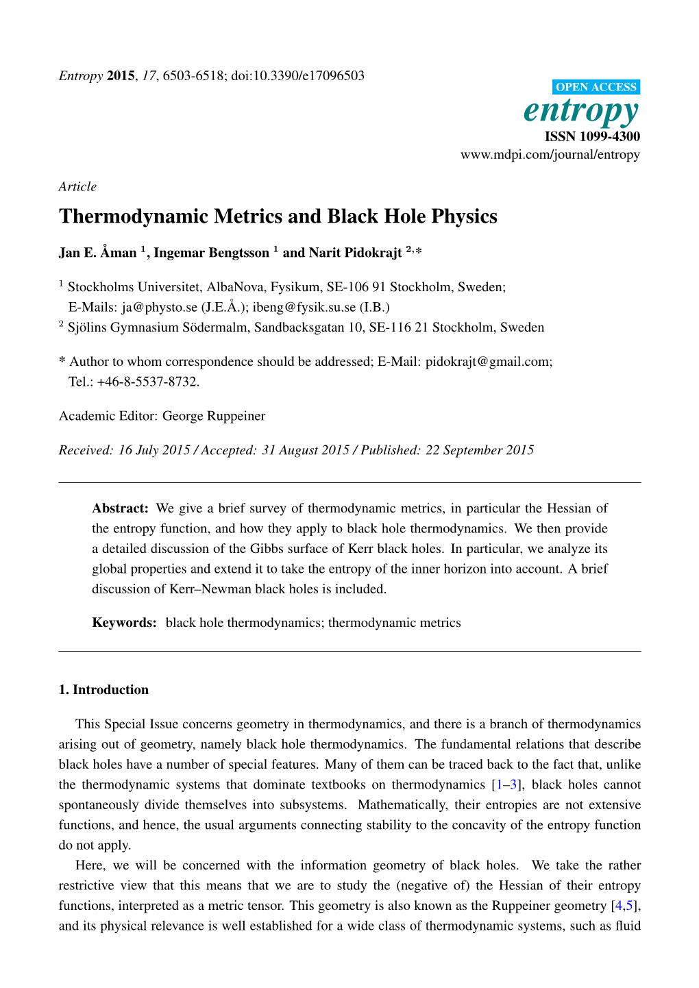 Thermodynamic Metrics and Black Hole Physics