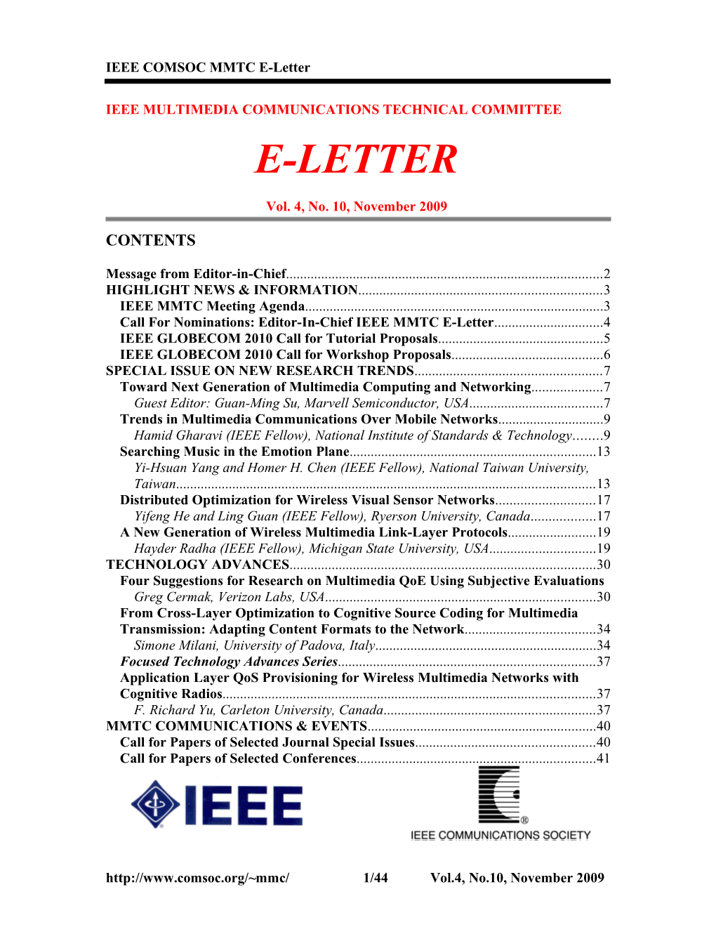 IEEE COMSOC MMTC E-Letter