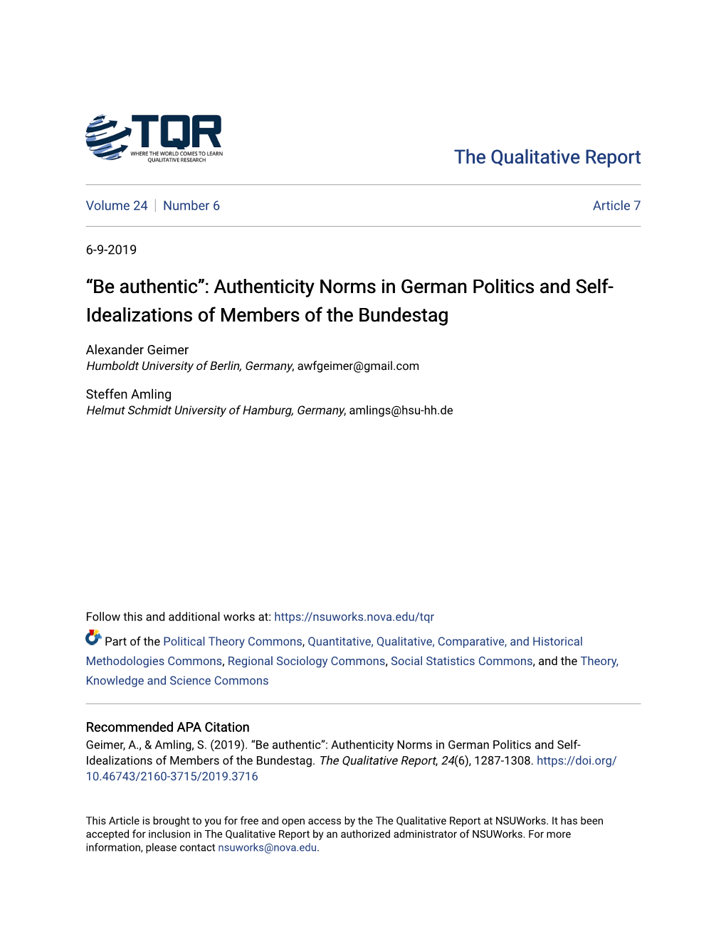 “Be Authentic”: Authenticity Norms in German Politics and Self- Idealizations of Members of the Bundestag