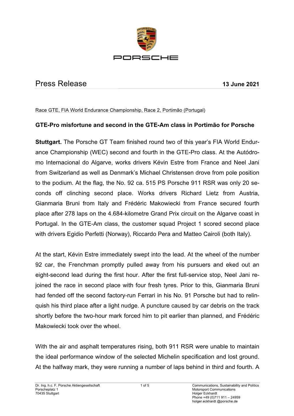 Press Release 13 June 2021