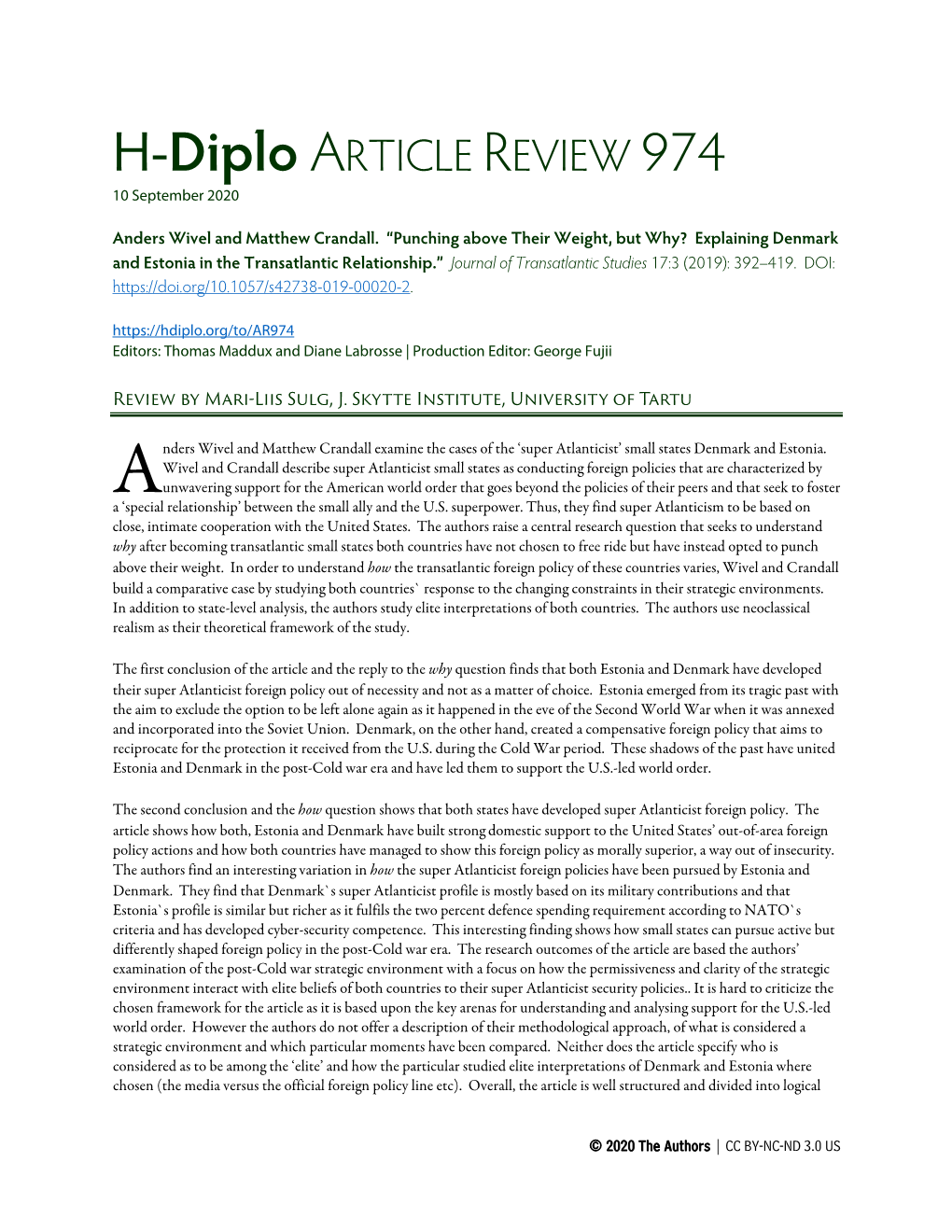 H-Diplo ARTICLE REVIEW 974 10 September 2020