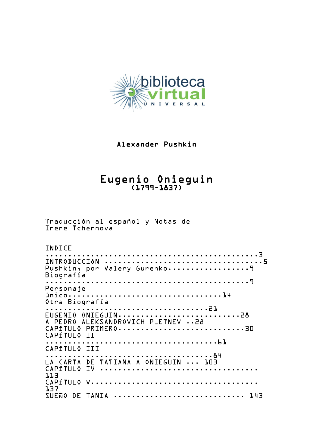 Alexander Pushkin Eugenio Onieguin.Pdf