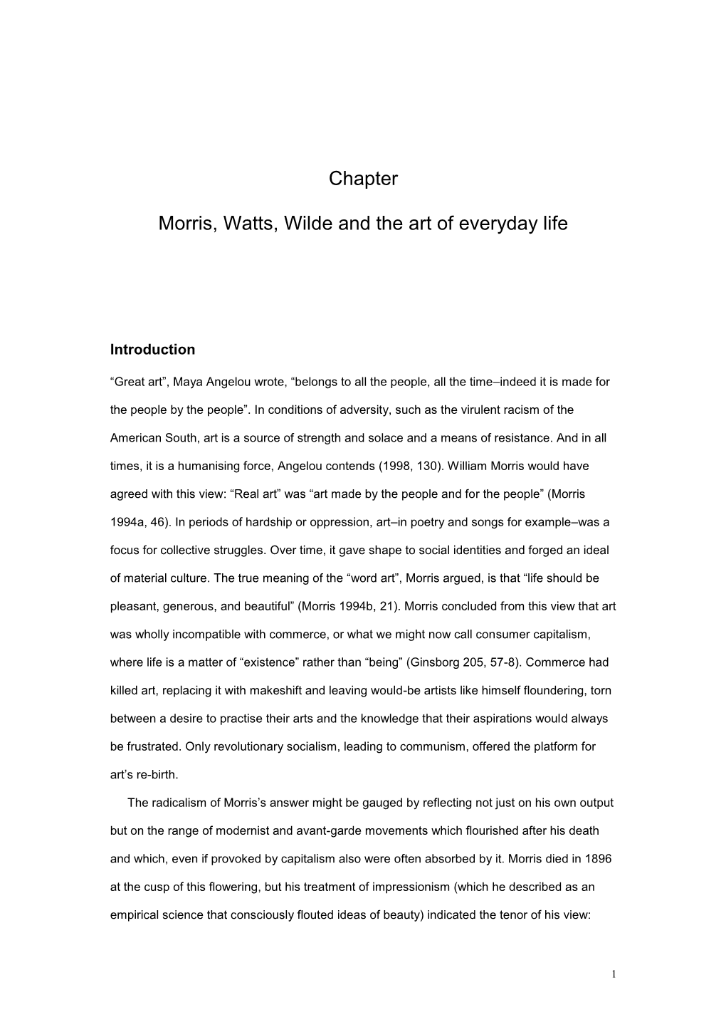 Chapter Morris, Watts, Wilde and the Art of Everyday Life