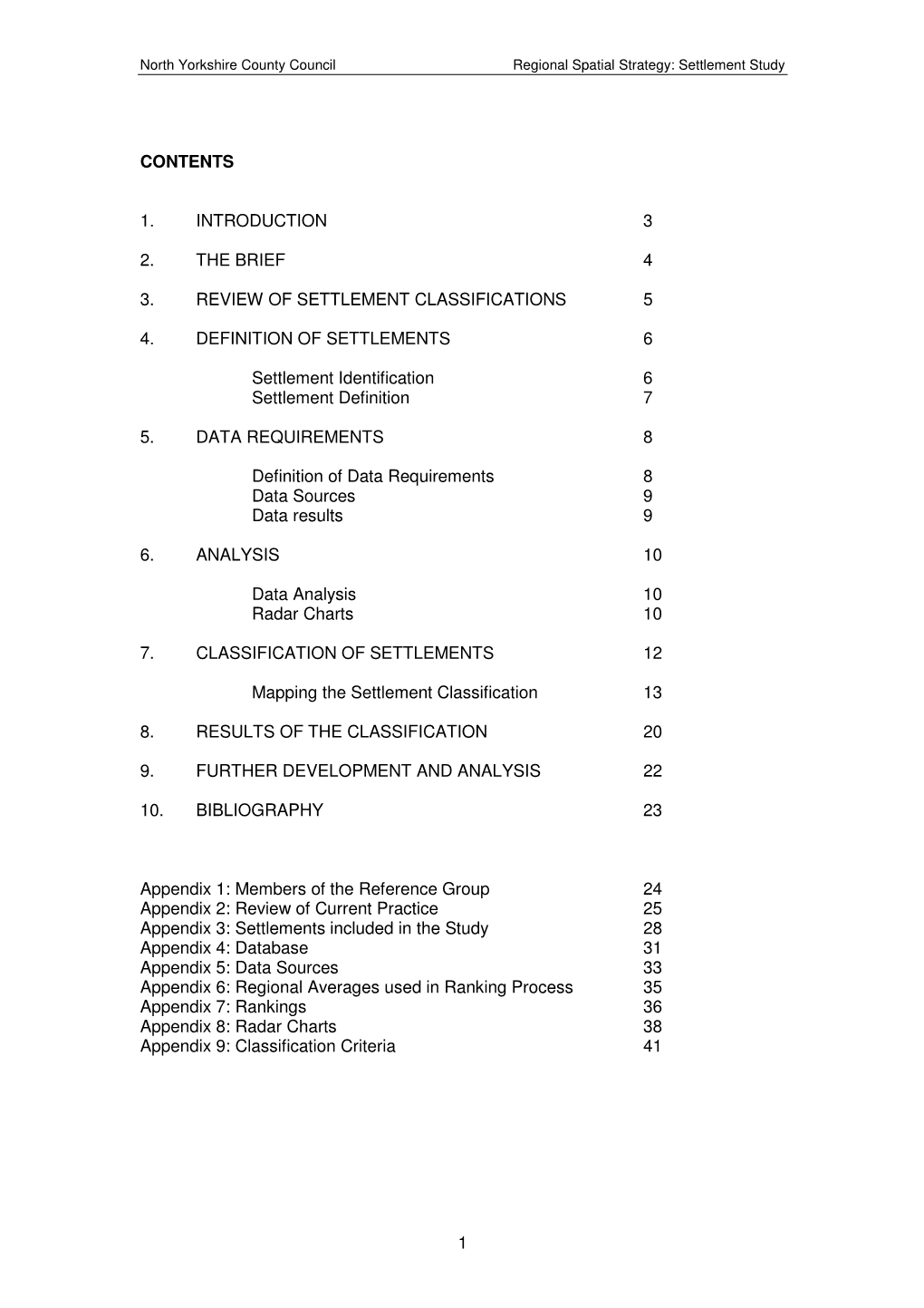 Regional Settlement Study