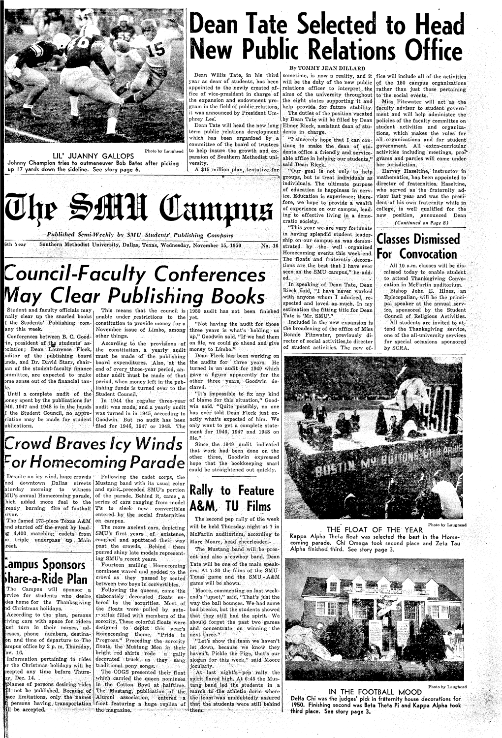 The SMU Campus, Volume 36, Number 16, November 15, 1950