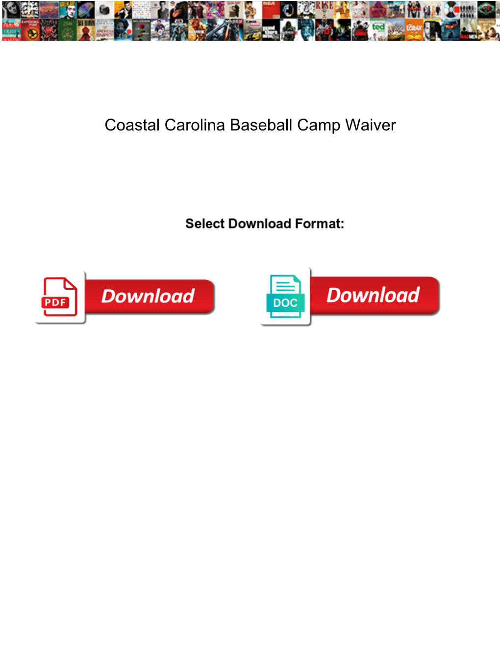 Coastal Carolina Baseball Camp Waiver