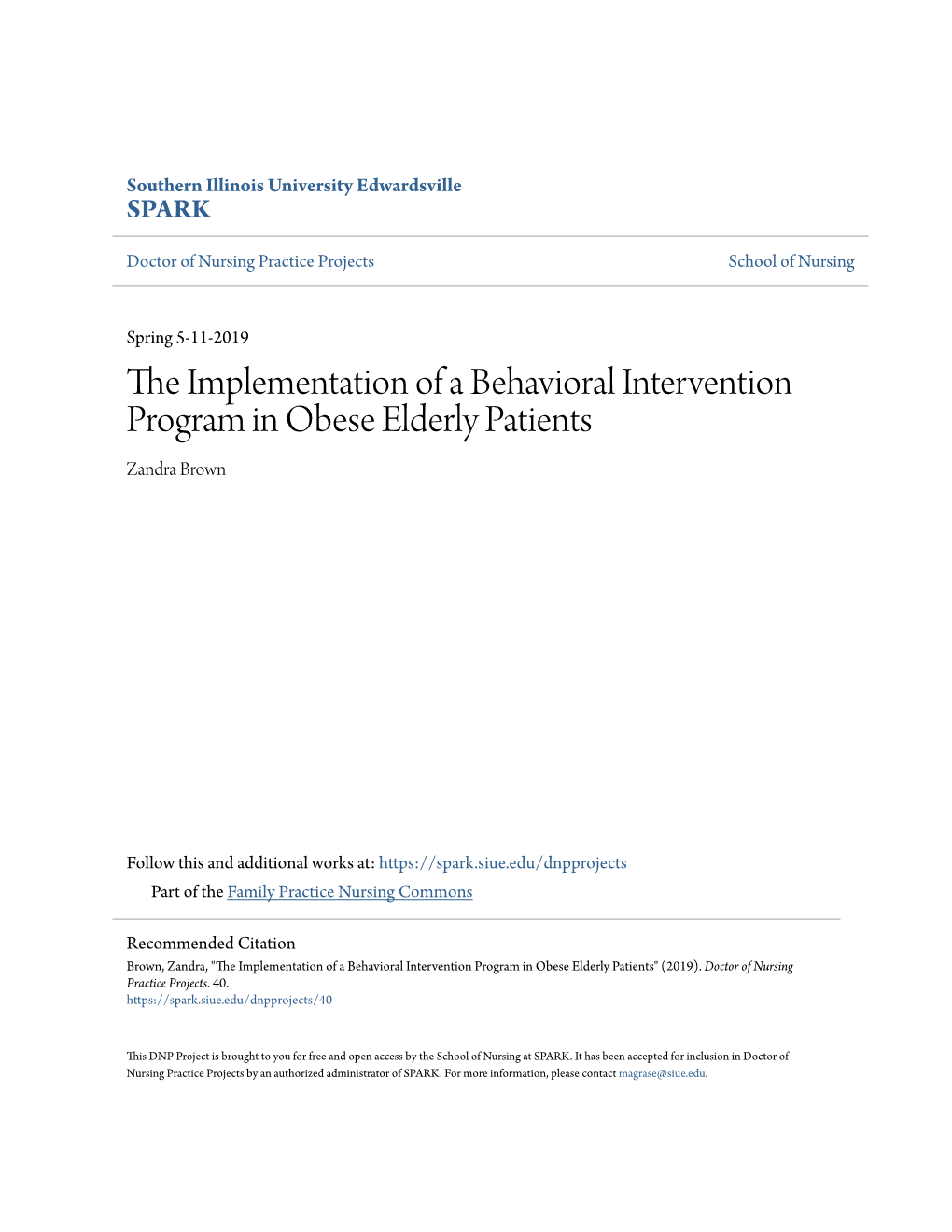 The Implementation of a Behavioral Intervention Program in Obese Elderly Patients