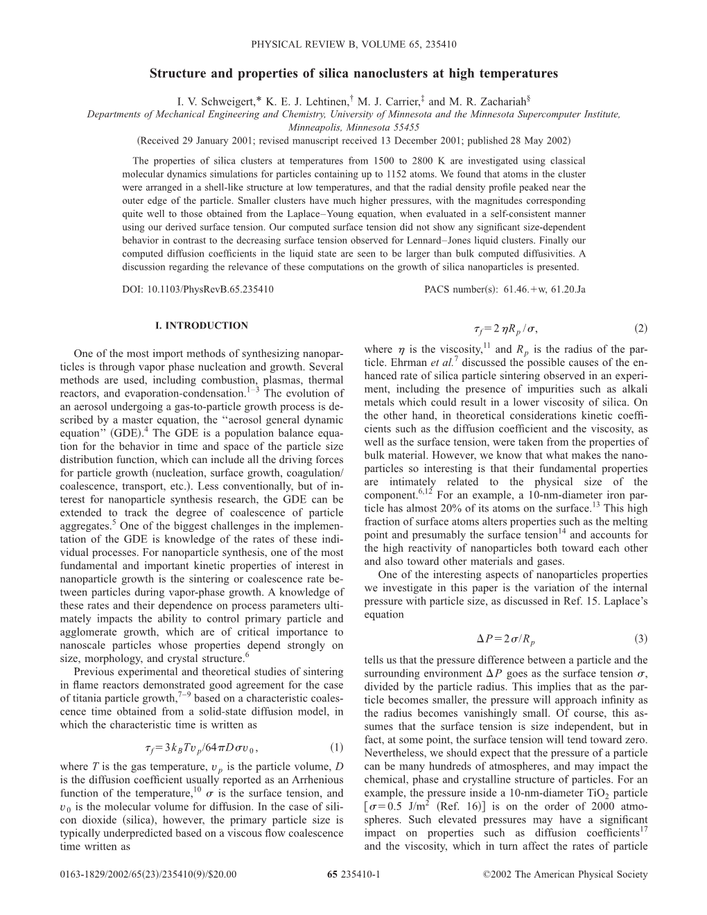 Structure and Properties of Silica Nanoclusters at High Temperatures