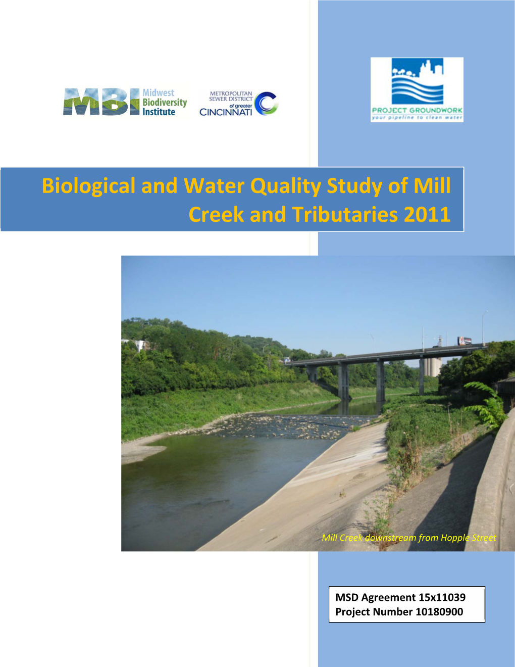 Biological and Water Quality Study of Mill Creek and Tributaries 2011