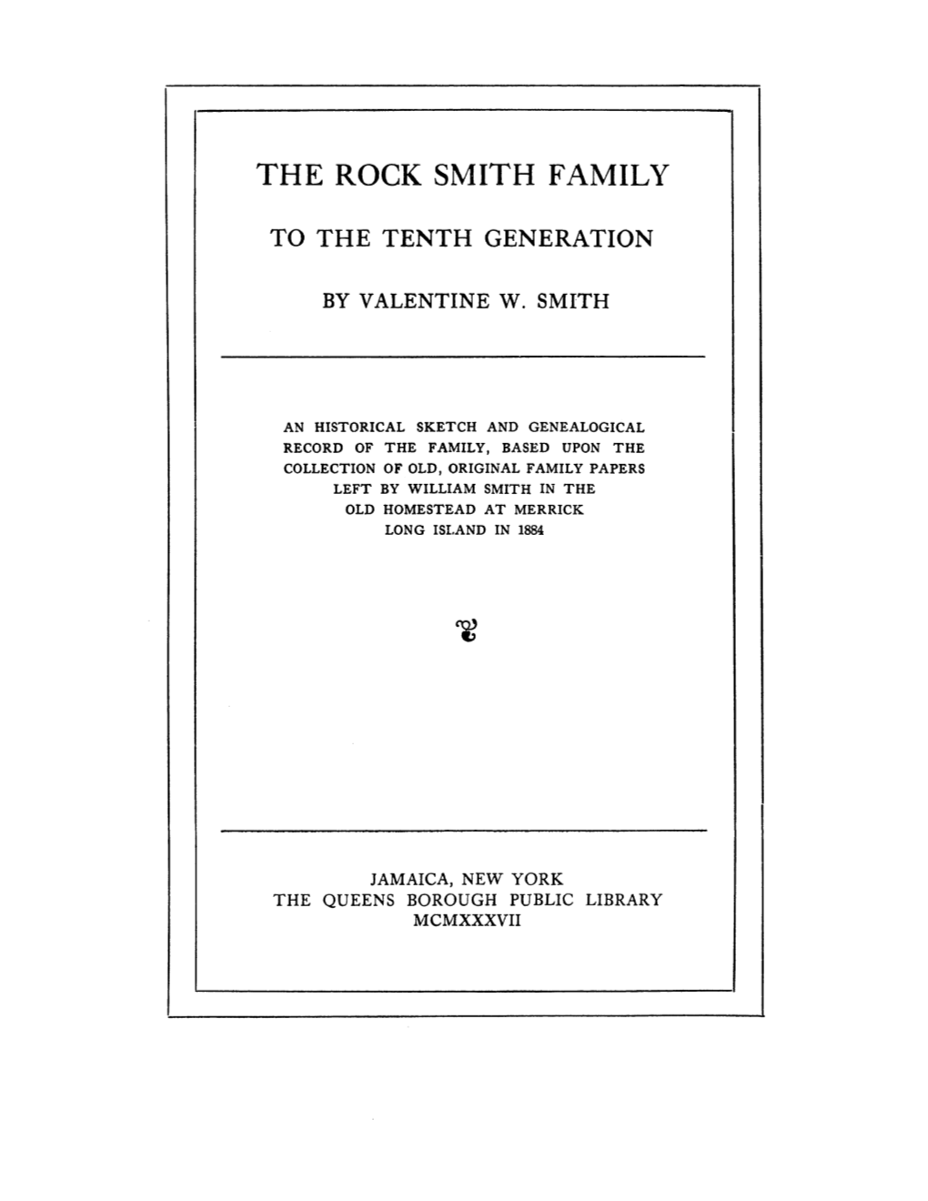 "Rock" Smith Family There