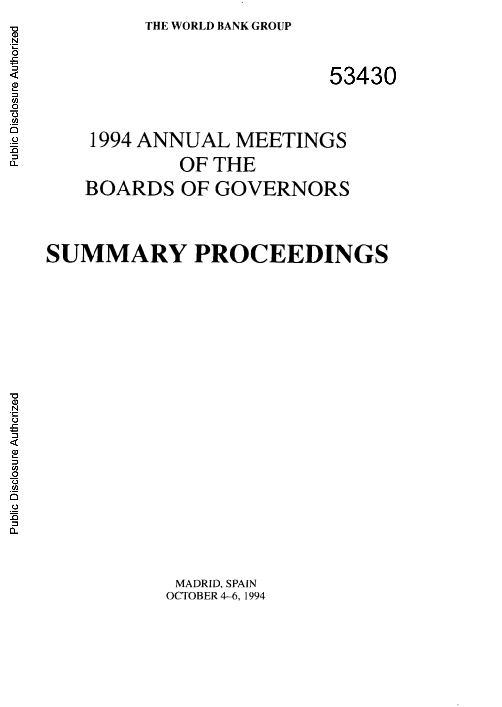 1994 Annual Meetings