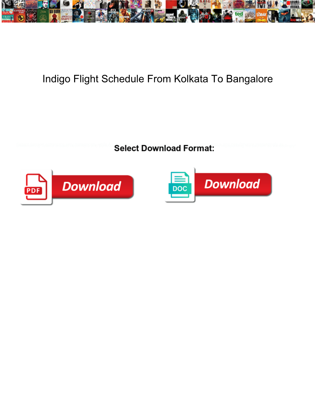 Indigo Flight Schedule from Kolkata to Bangalore