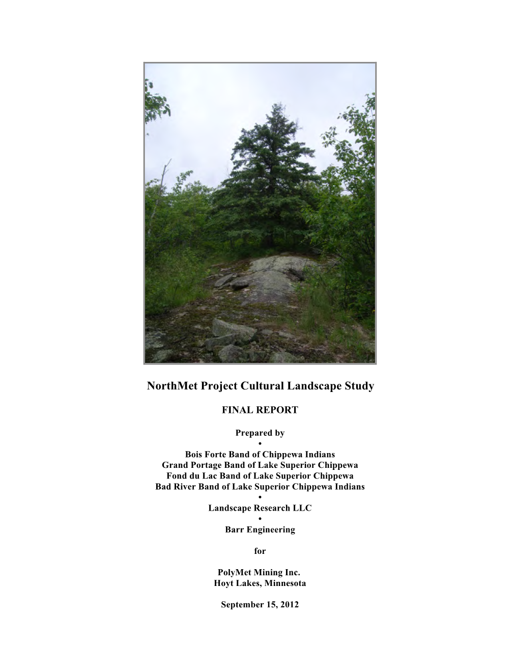 Northmet Project Cultural Landscape Study