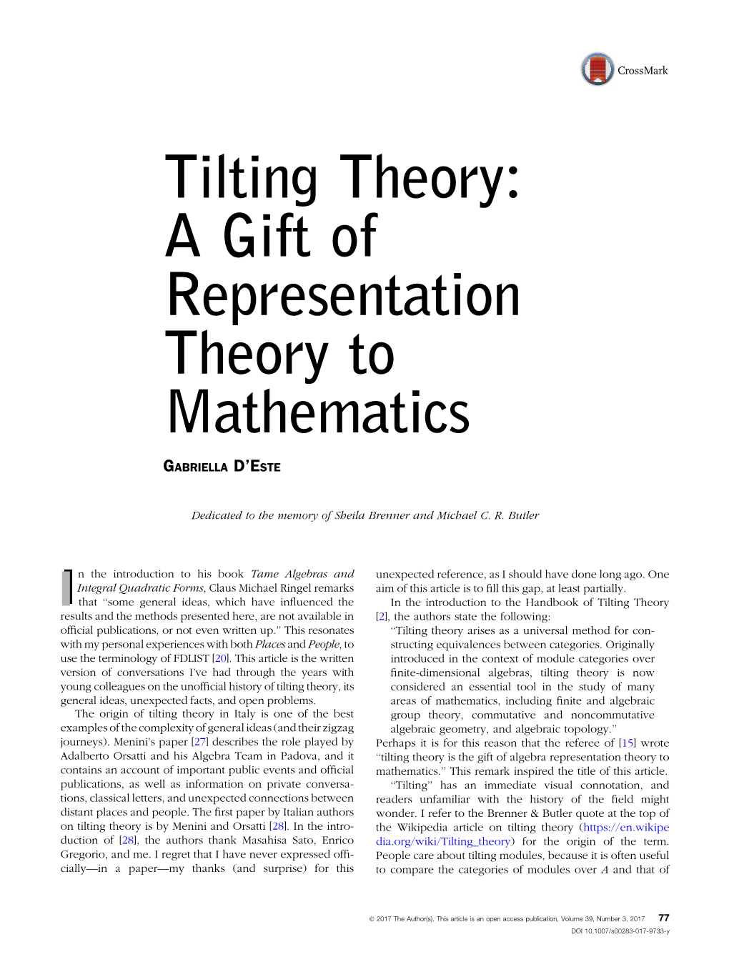 Tilting Theory: a Gift of Representation Theory to Mathematics