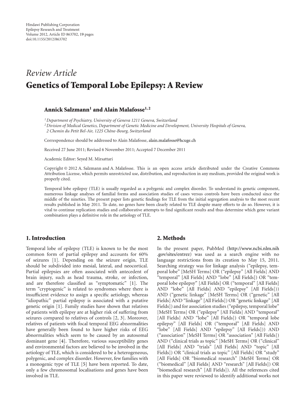 Genetics of Temporal Lobe Epilepsy: a Review