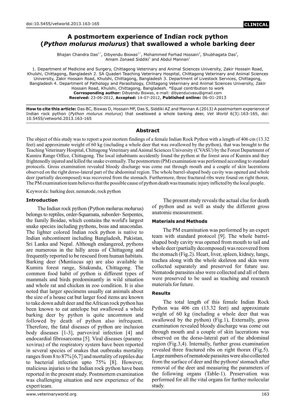 A Postmortem Experience of Indian Rock Python That Swallowed a Whole