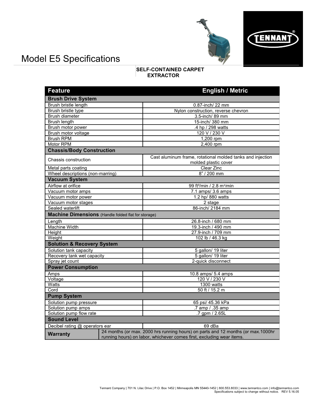 English / Metric