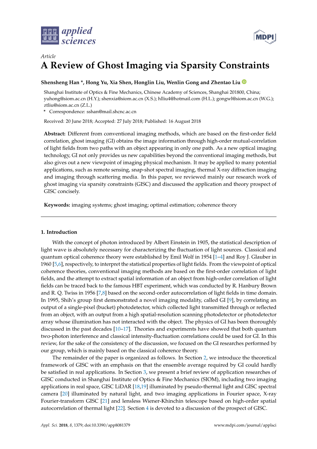 A Review of Ghost Imaging Via Sparsity Constraints