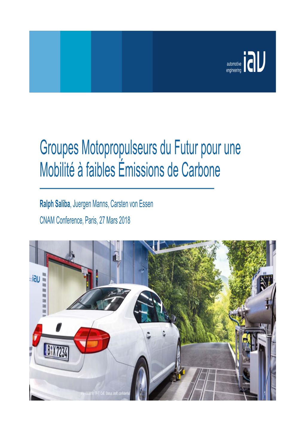 Groupes Motopropulseurs Du Futur Pour Une Mobilité À Faibles Émissions De Carbone